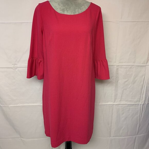 Talbots Dresses & Skirts - Talbots dress SZ6 hot pink shift bell sleeves classic office business Barbiecore